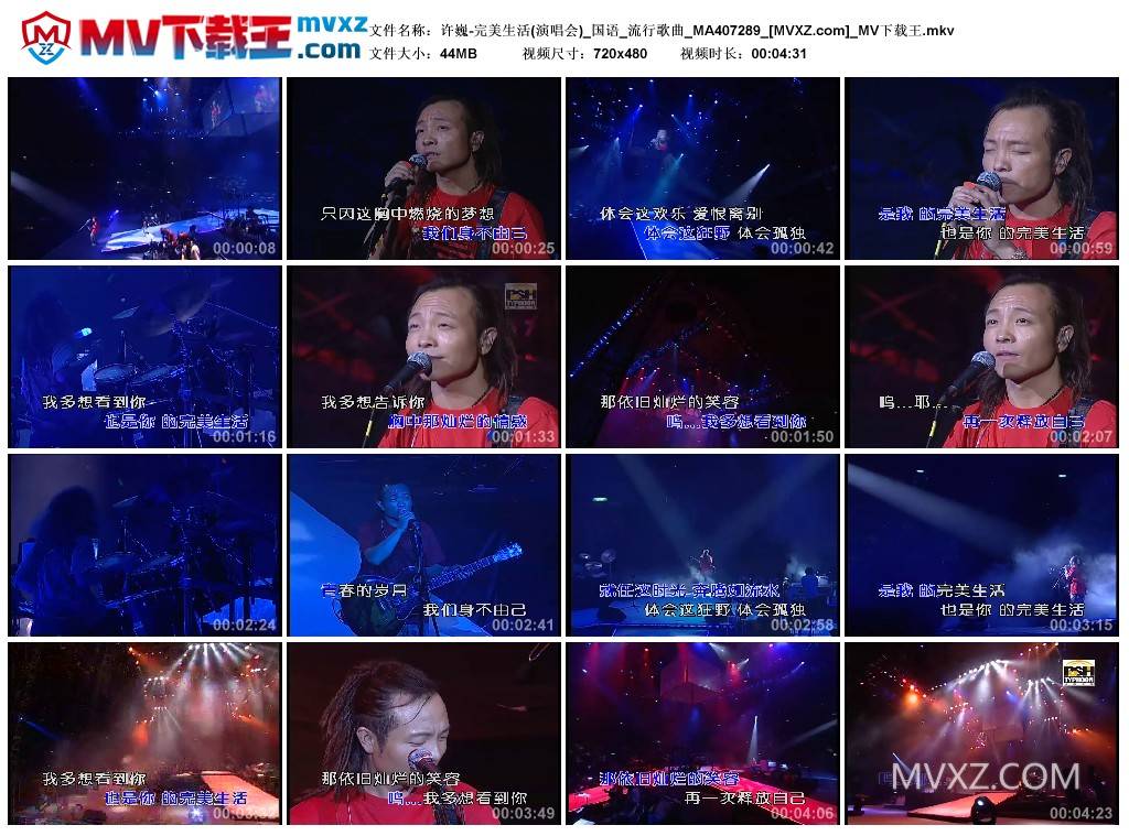 许巍-完美生活(演唱会)_国语_流行歌曲_MA407289